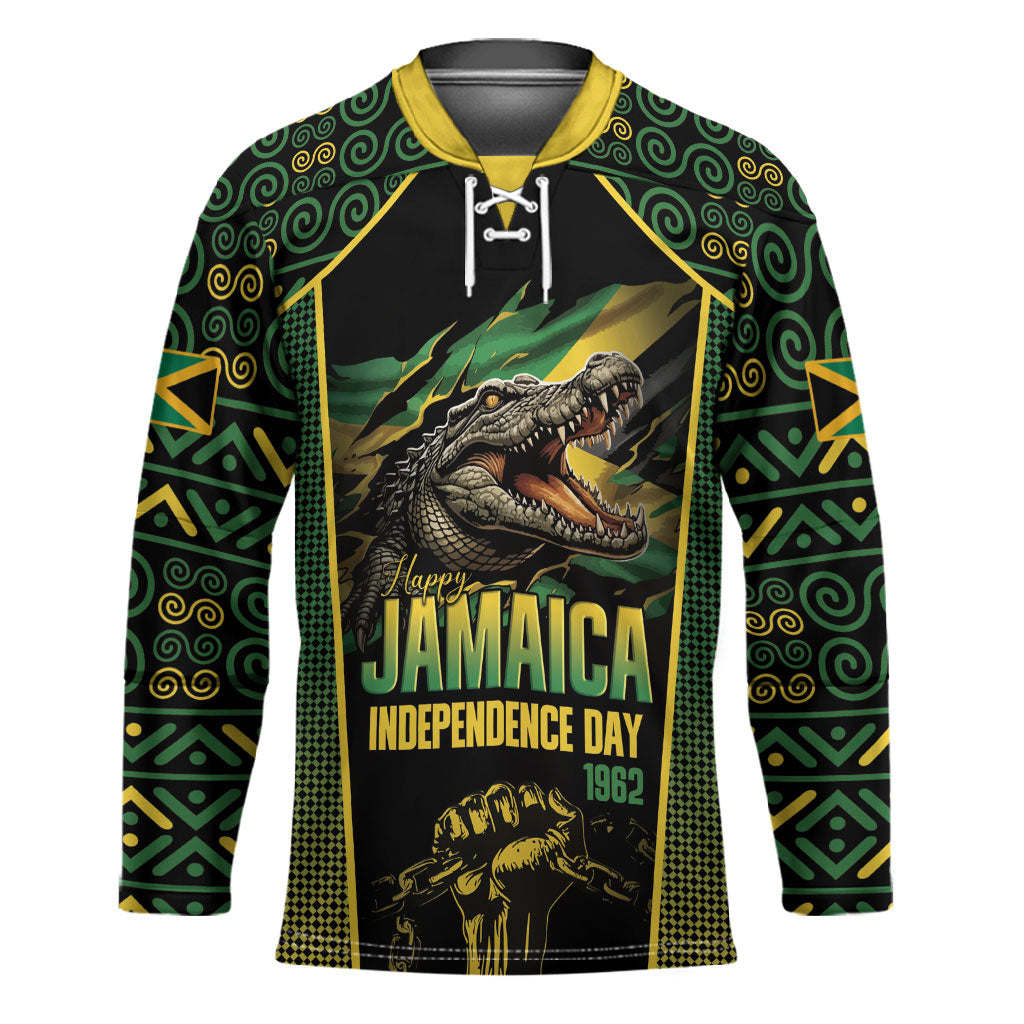 Jamaica Independence Day Hockey Jersey Crocodile Broken Chain Freedom