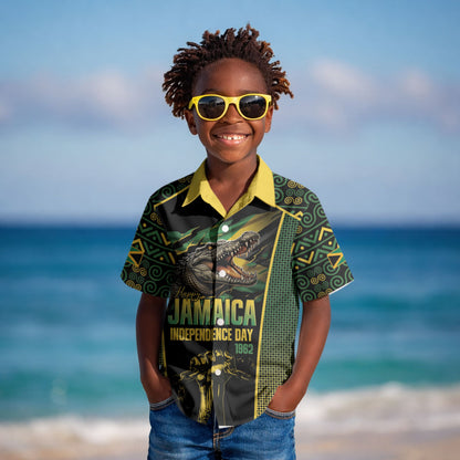 Jamaica Independence Day Kid Hawaiian Shirt Crocodile Broken Chain Freedom