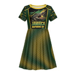 Jamaica Independence Day Kid Short Sleeve Dress Crocodile Broken Chain Freedom