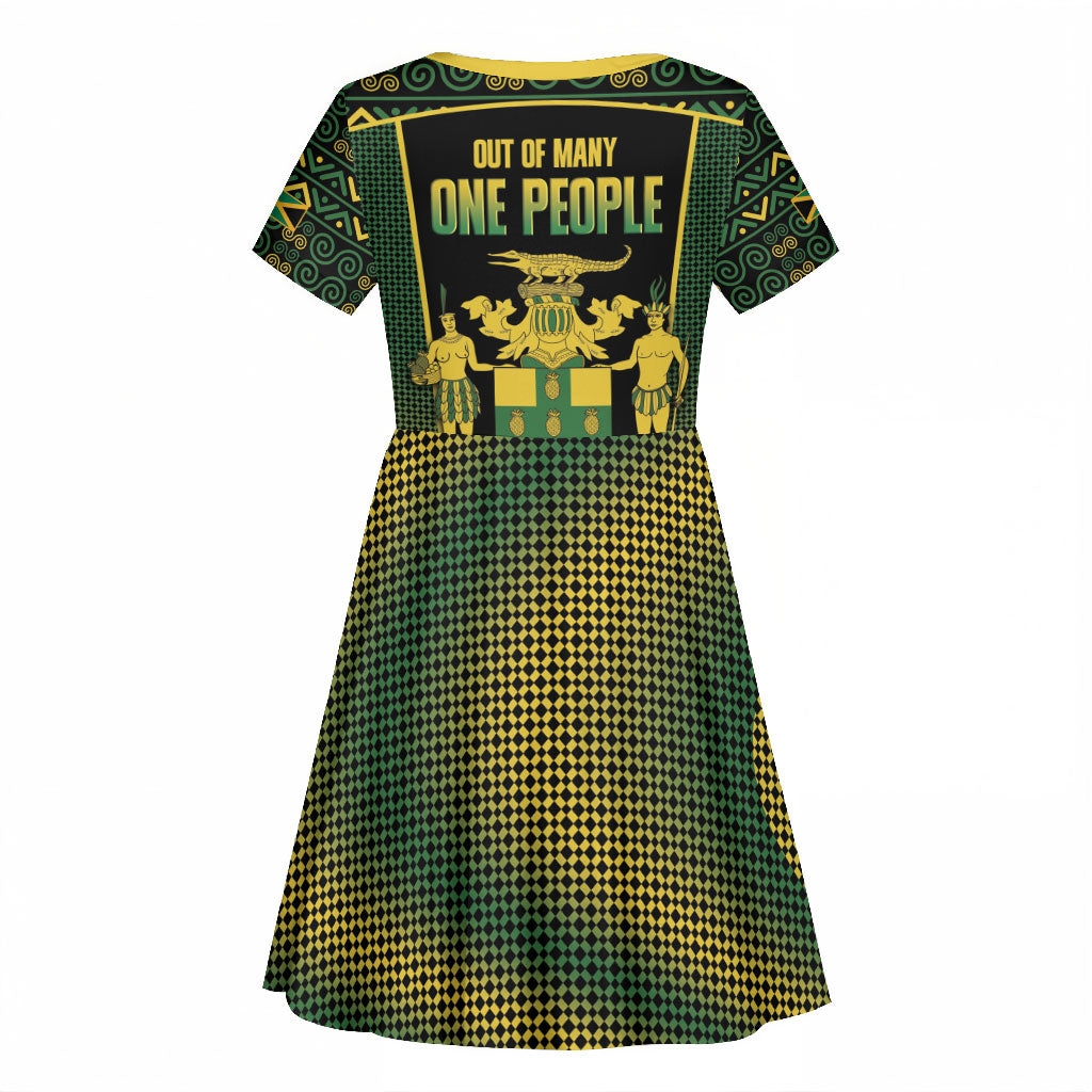 Jamaica Independence Day Kid Short Sleeve Dress Crocodile Broken Chain Freedom