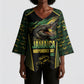 Jamaica Independence Day Kimono Sleeve Blouse Crocodile Broken Chain Freedom