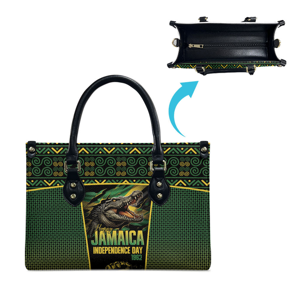 Jamaica Independence Day Leather Bag Crocodile Broken Chain Freedom
