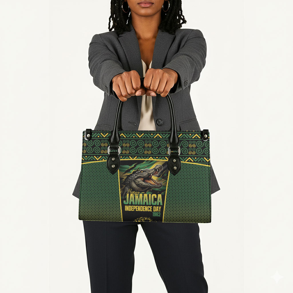 Jamaica Independence Day Leather Bag Crocodile Broken Chain Freedom