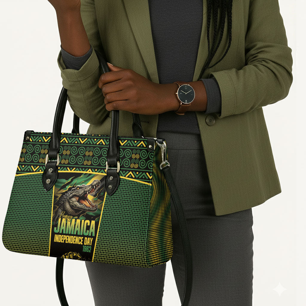 Jamaica Independence Day Leather Bag Crocodile Broken Chain Freedom