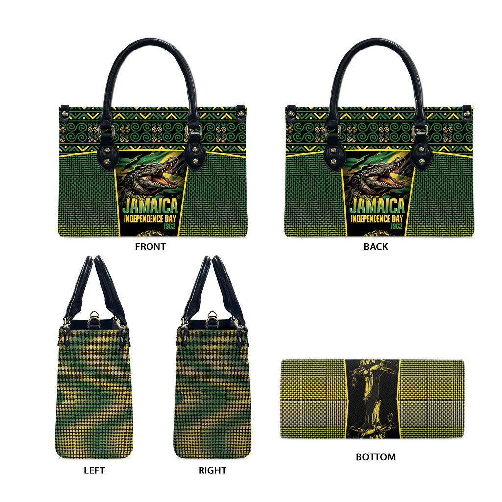 Jamaica Independence Day Leather Bag Crocodile Broken Chain Freedom