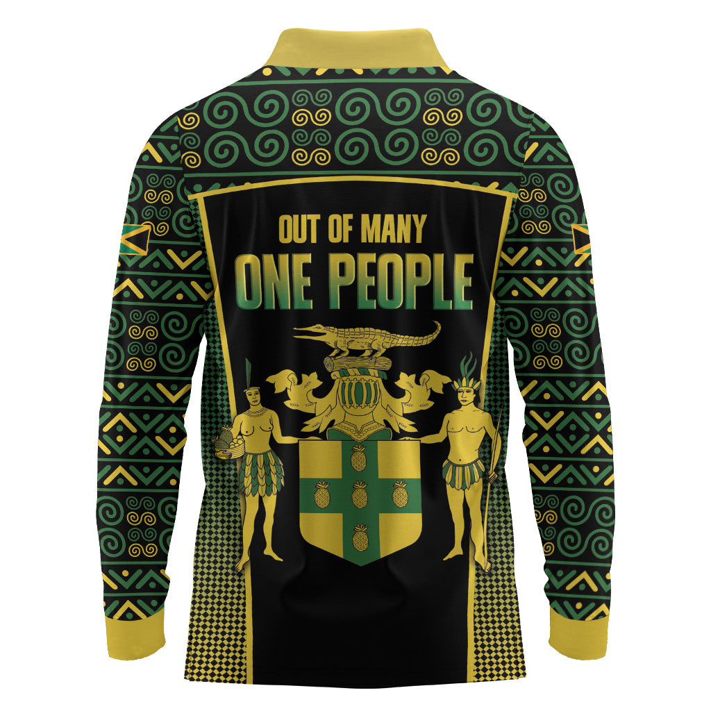 Jamaica Independence Day Long Sleeve Polo Shirt Crocodile Broken Chain Freedom