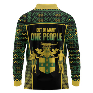 Jamaica Independence Day Long Sleeve Polo Shirt Crocodile Broken Chain Freedom