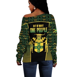 Jamaica Independence Day Off Shoulder Sweater Crocodile Broken Chain Freedom