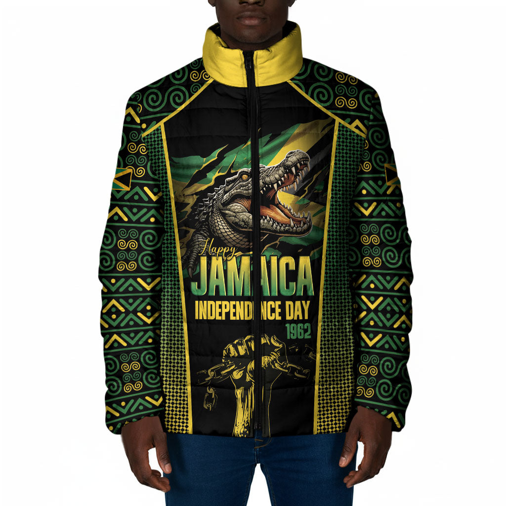 Jamaica Independence Day Padded Jacket Crocodile Broken Chain Freedom