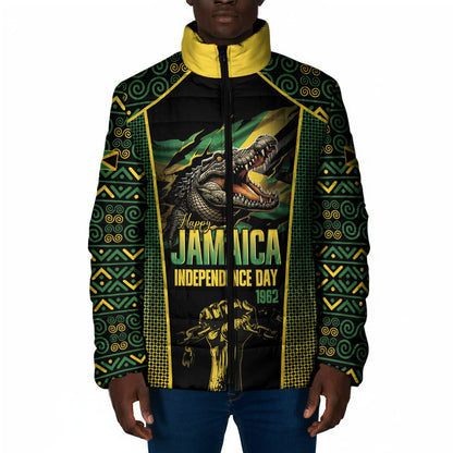 Jamaica Independence Day Padded Jacket Crocodile Broken Chain Freedom