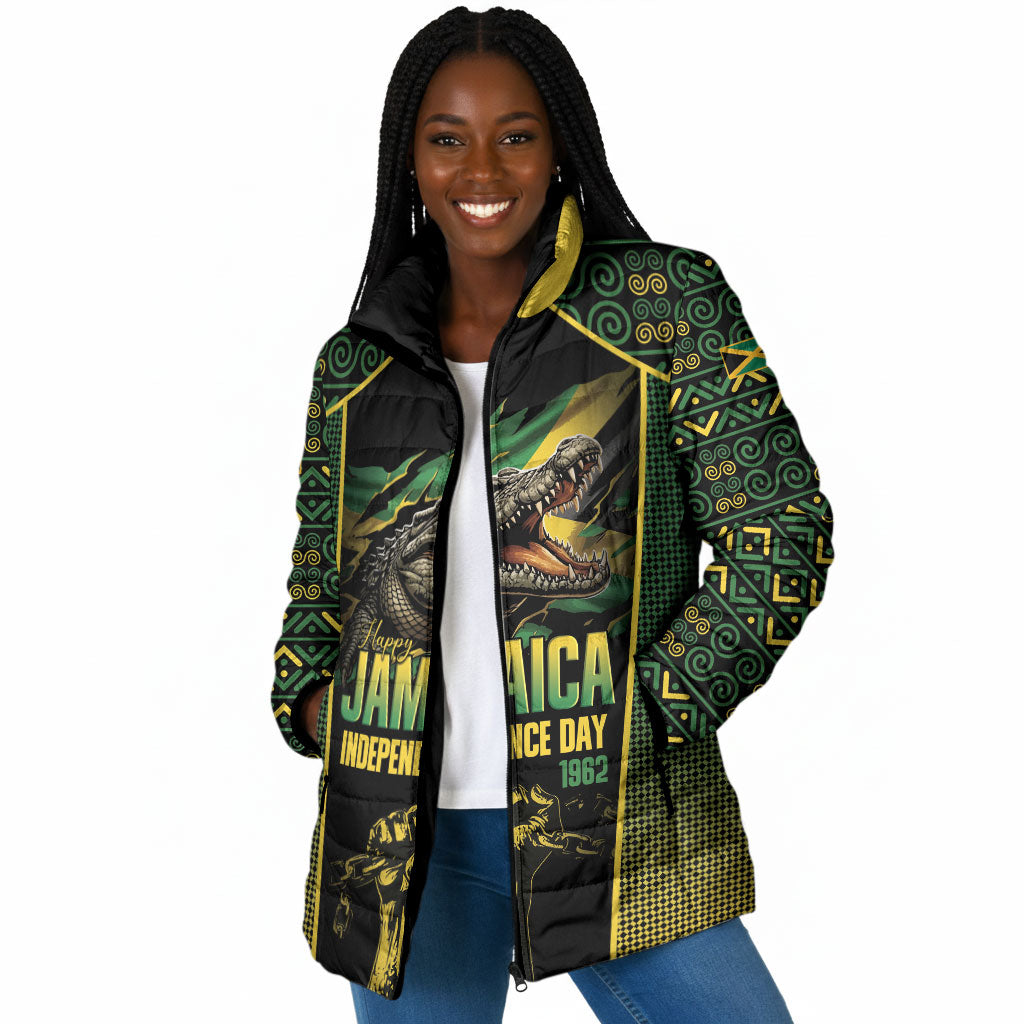 Jamaica Independence Day Padded Jacket Crocodile Broken Chain Freedom