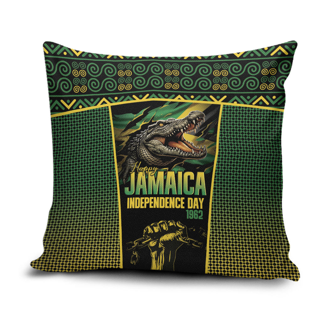 Jamaica Independence Day Pillow Cover Crocodile Broken Chain Freedom