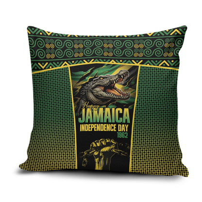 Jamaica Independence Day Pillow Cover Crocodile Broken Chain Freedom