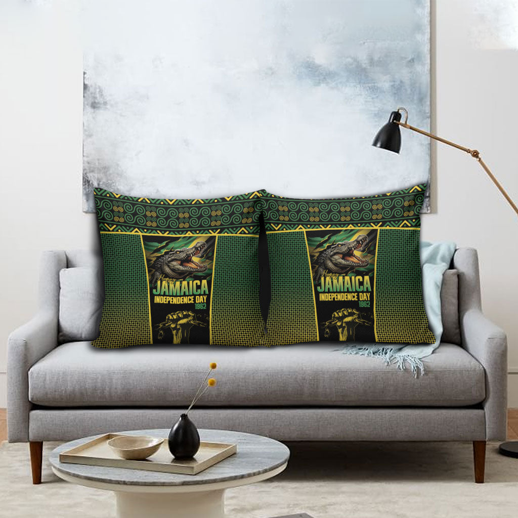 Jamaica Independence Day Pillow Cover Crocodile Broken Chain Freedom
