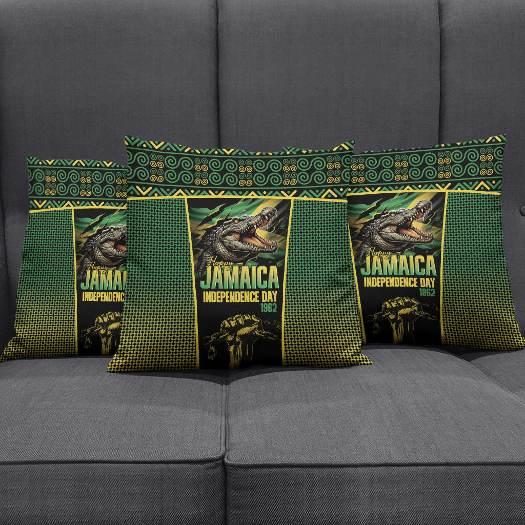 Jamaica Independence Day Pillow Cover Crocodile Broken Chain Freedom