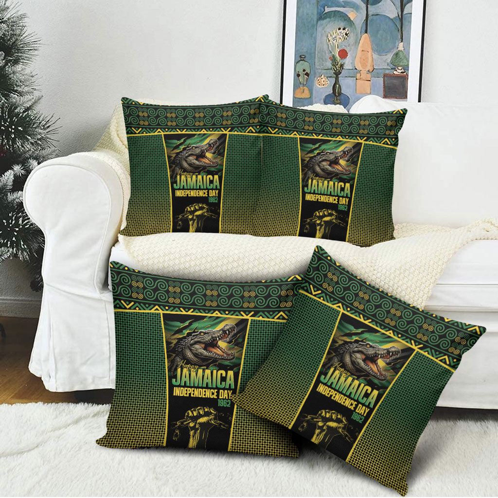 Jamaica Independence Day Pillow Cover Crocodile Broken Chain Freedom