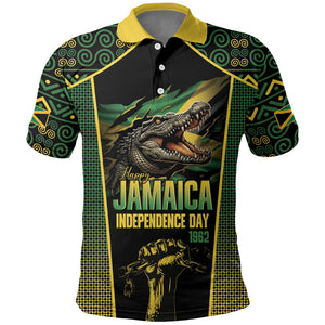 Jamaica Independence Day Polo Shirt Crocodile Broken Chain Freedom