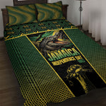 Jamaica Independence Day Quilt Bed Set Crocodile Broken Chain Freedom