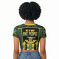 Jamaica Independence Day Raglan Cropped T shirt Crocodile Broken Chain Freedom