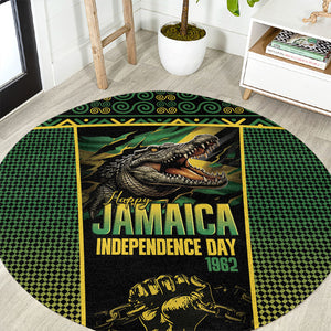 Jamaica Independence Day Round Carpet Crocodile Broken Chain Freedom