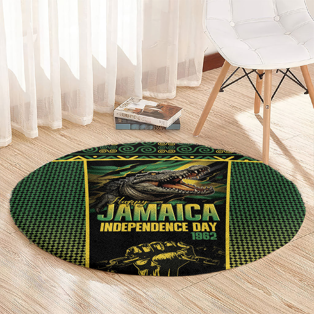 Jamaica Independence Day Round Carpet Crocodile Broken Chain Freedom