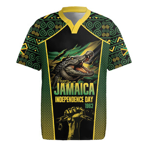 Jamaica Independence Day Rugby Jersey Crocodile Broken Chain Freedom