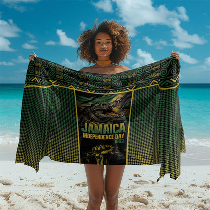 Jamaica Independence Day Sarong Crocodile Broken Chain Freedom