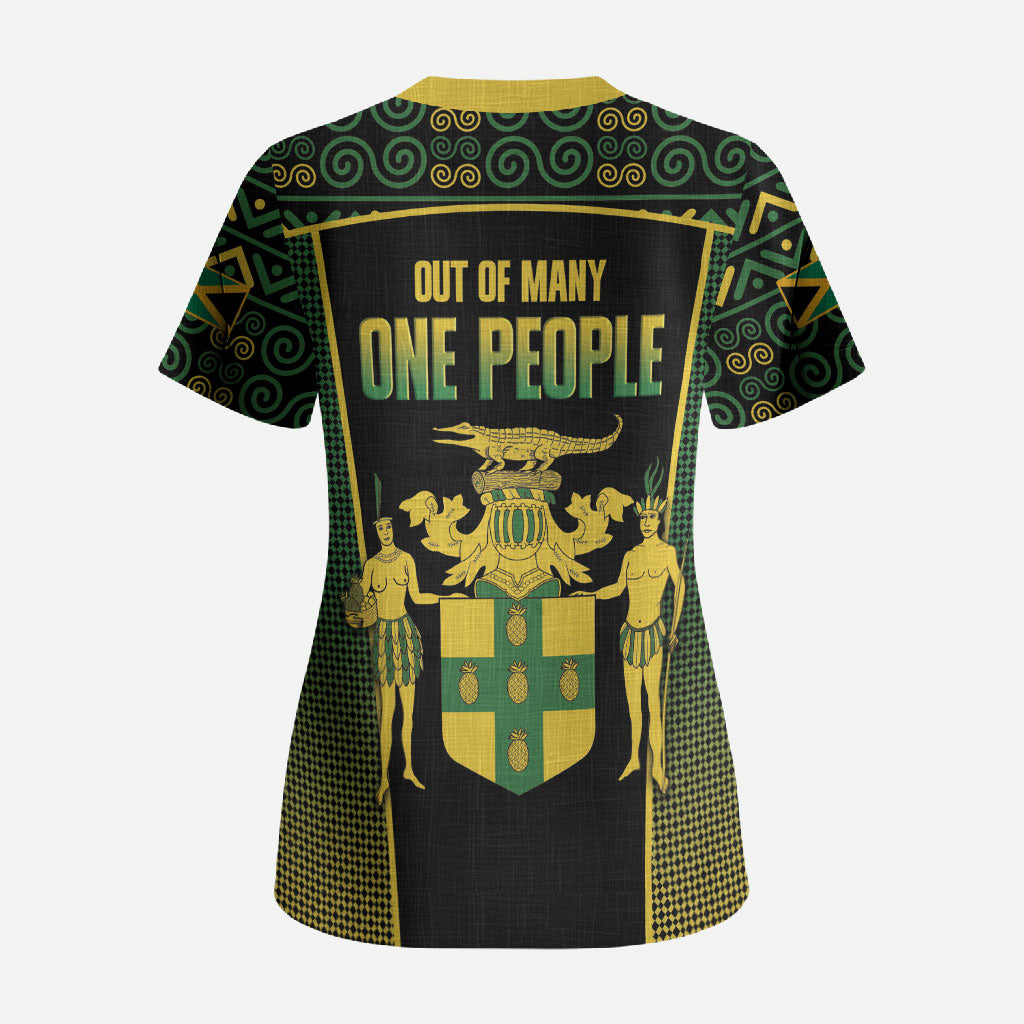 Jamaica Independence Day Scrub Top Crocodile Broken Chain Freedom