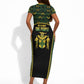Jamaica Independence Day Short Sleeve Bodycon Dress Crocodile Broken Chain Freedom