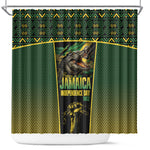 Jamaica Independence Day Shower Curtain Crocodile Broken Chain Freedom