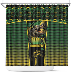 Jamaica Independence Day Shower Curtain Crocodile Broken Chain Freedom