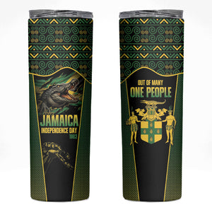 Jamaica Independence Day Skinny Tumbler Crocodile Broken Chain Freedom