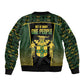 Jamaica Independence Day Sleeve Zip Bomber Jacket Crocodile Broken Chain Freedom