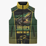 Jamaica Independence Day Sleeveless Puffer Jacket Crocodile Broken Chain Freedom