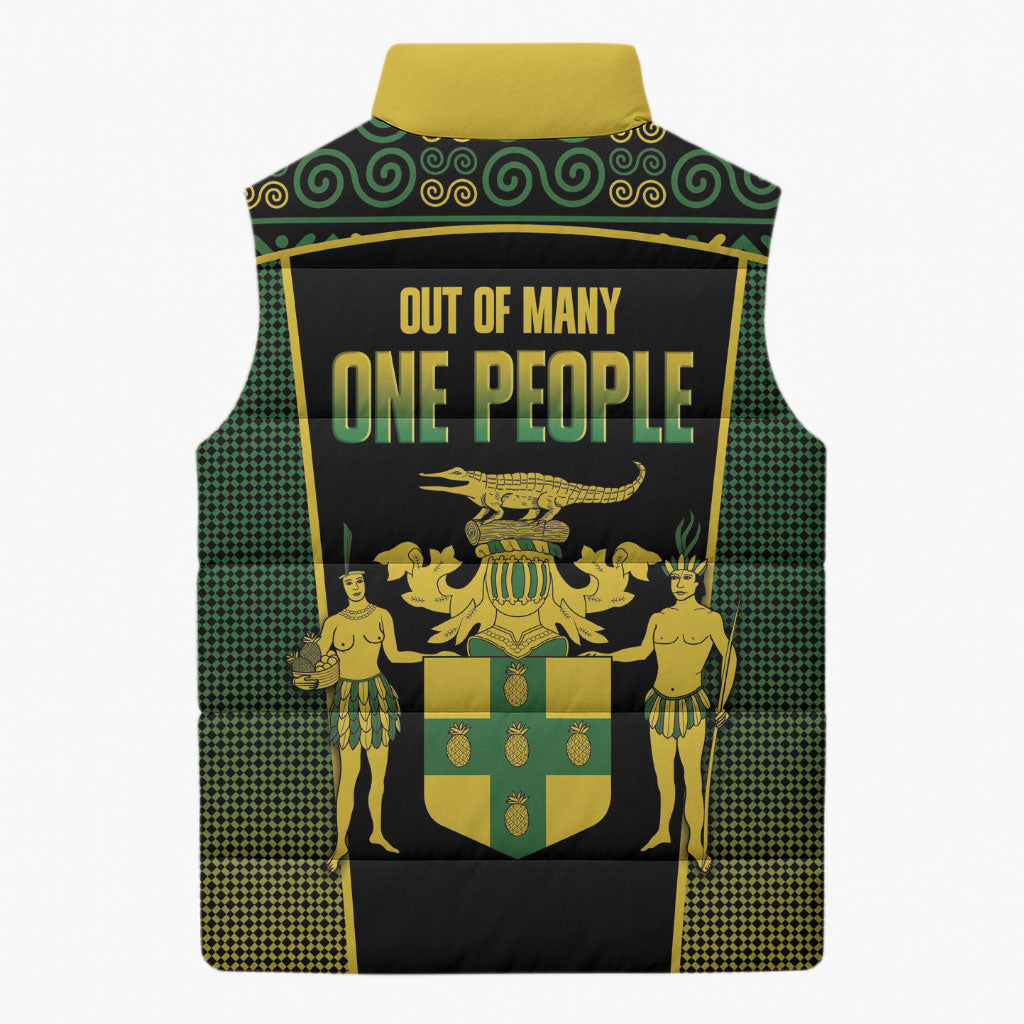 Jamaica Independence Day Sleeveless Puffer Jacket Crocodile Broken Chain Freedom