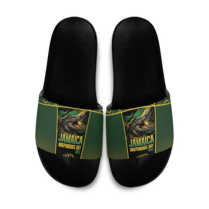 Jamaica Independence Day Slide Sandals Crocodile Broken Chain Freedom