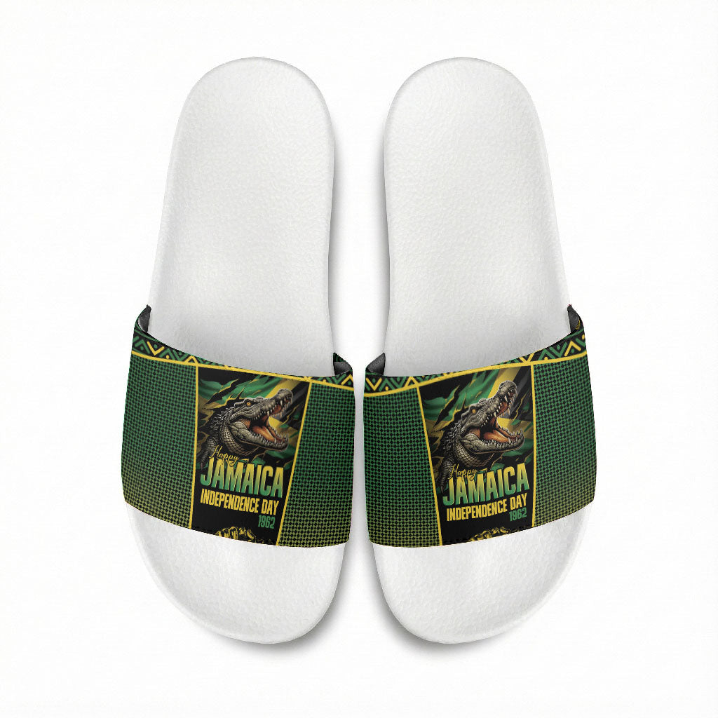 Jamaica Independence Day Slide Sandals Crocodile Broken Chain Freedom