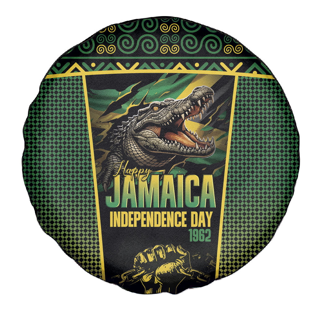 Jamaica Independence Day Spare Tire Cover Crocodile Broken Chain Freedom