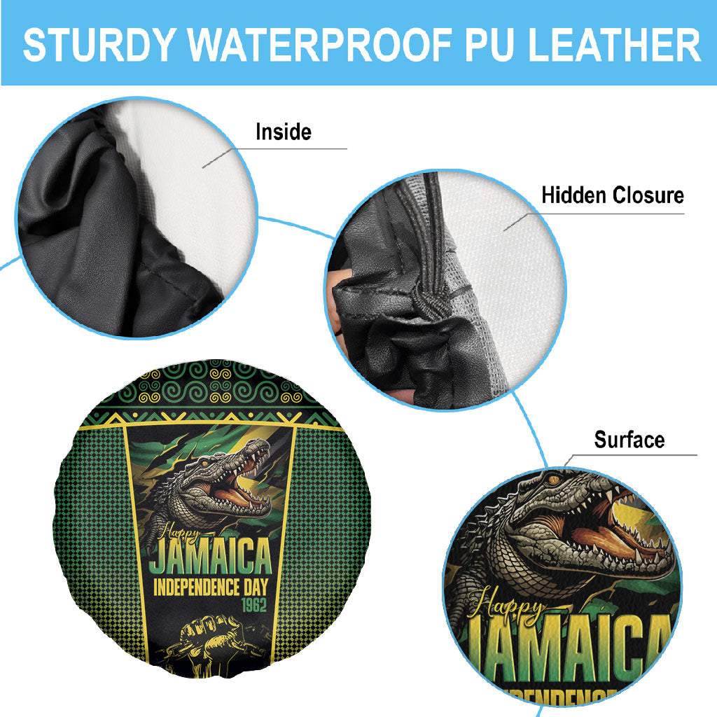 Jamaica Independence Day Spare Tire Cover Crocodile Broken Chain Freedom