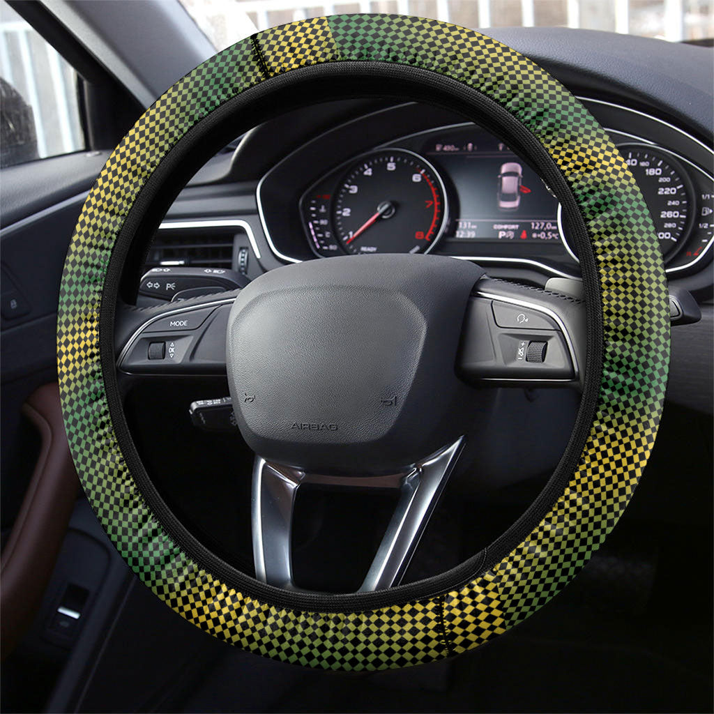 Jamaica Independence Day Steering Wheel Cover Crocodile Broken Chain Freedom