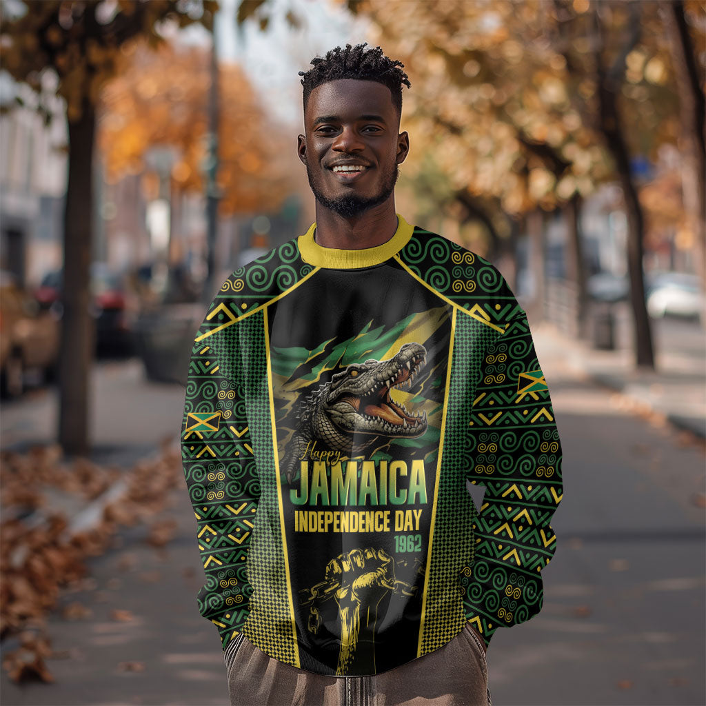 Jamaica Independence Day Sweatshirt Crocodile Broken Chain Freedom