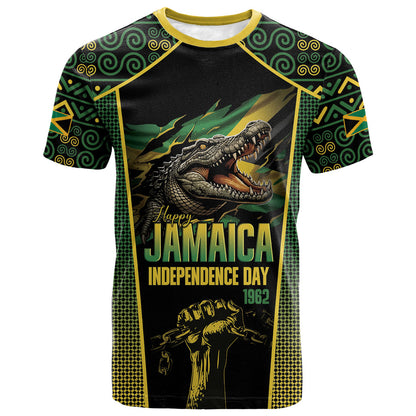 Jamaica Independence Day T shirt Crocodile Broken Chain Freedom