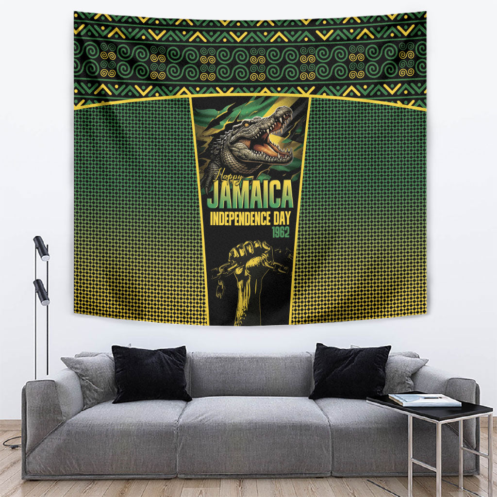 Jamaica Independence Day Tapestry Crocodile Broken Chain Freedom