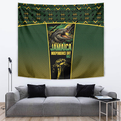 Jamaica Independence Day Tapestry Crocodile Broken Chain Freedom