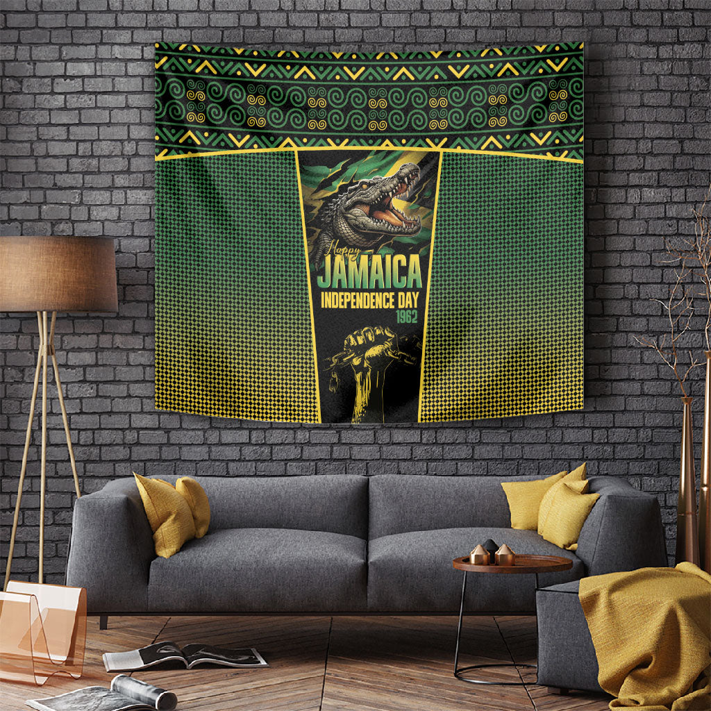 Jamaica Independence Day Tapestry Crocodile Broken Chain Freedom