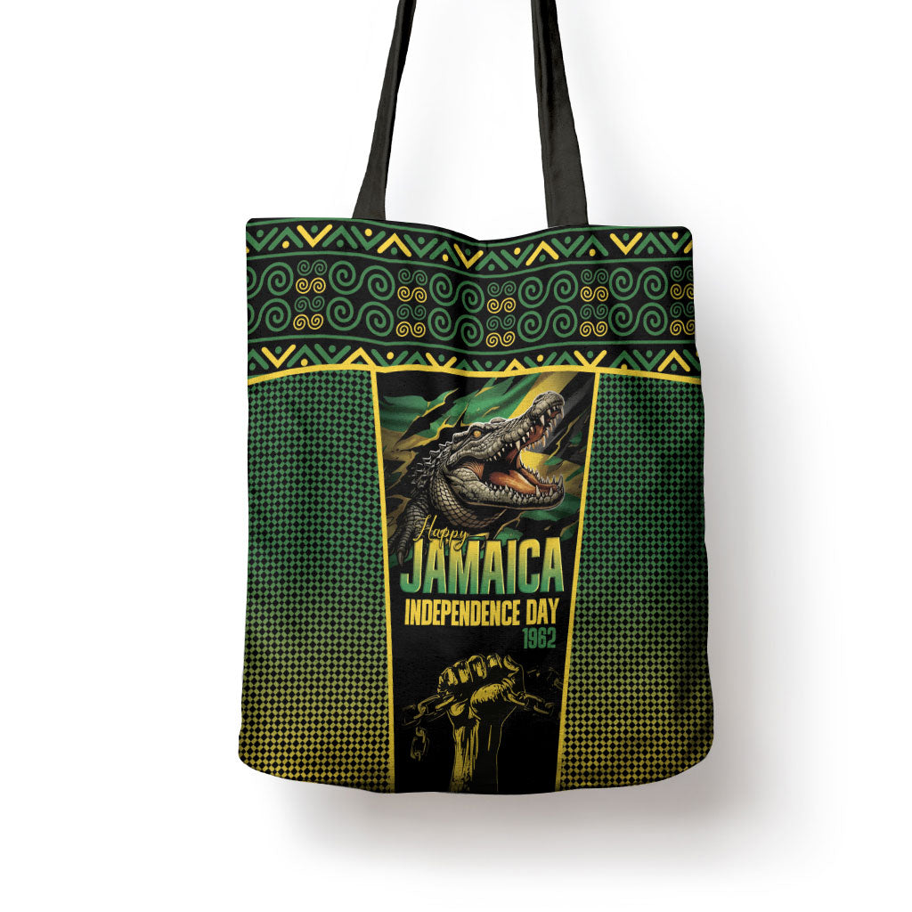 Jamaica Independence Day Tote Bag Crocodile Broken Chain Freedom