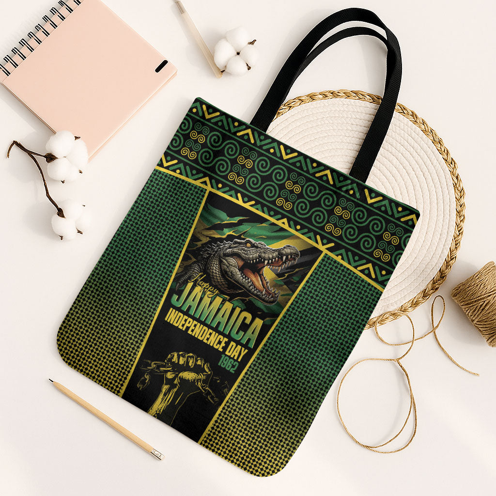 Jamaica Independence Day Tote Bag Crocodile Broken Chain Freedom