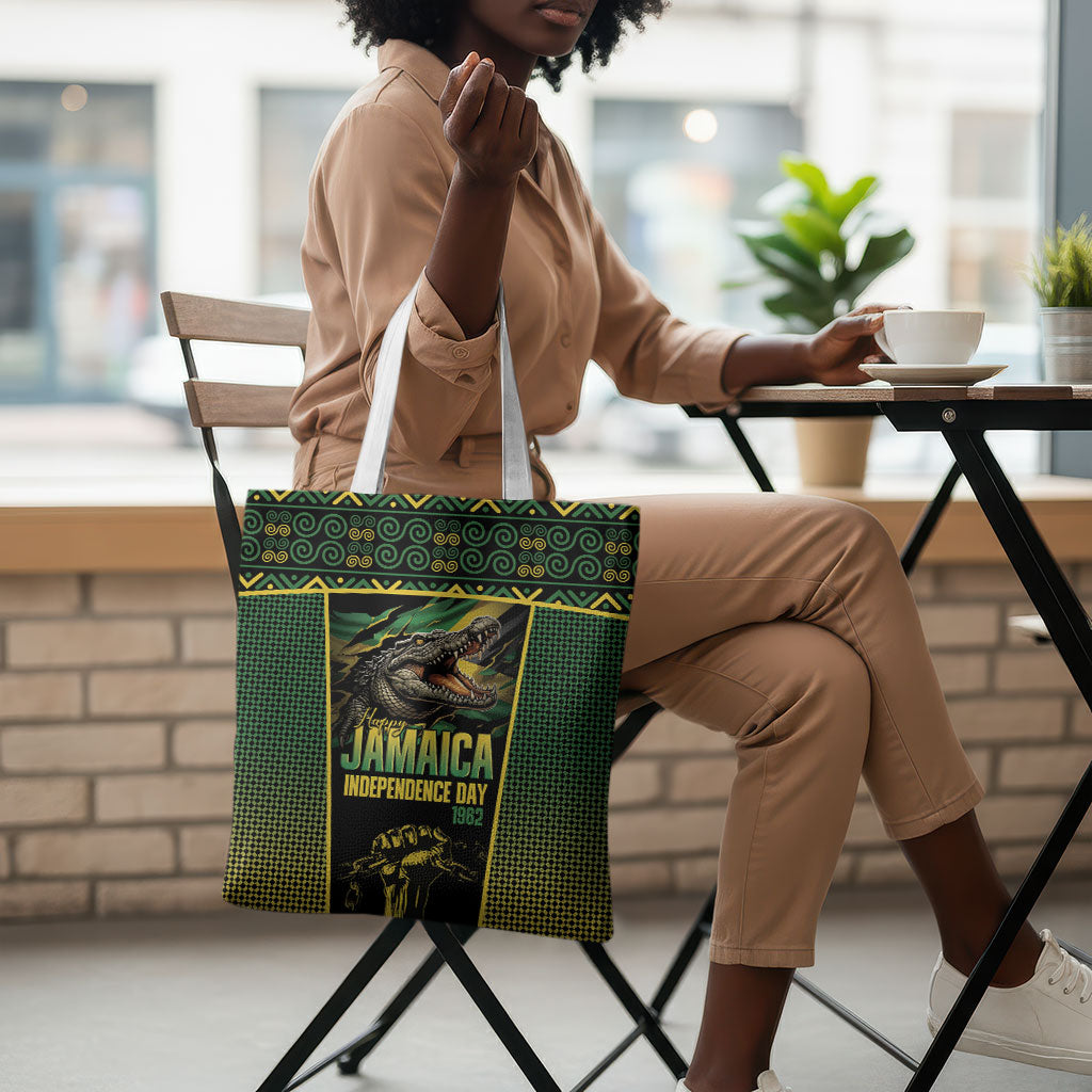 Jamaica Independence Day Tote Bag Crocodile Broken Chain Freedom