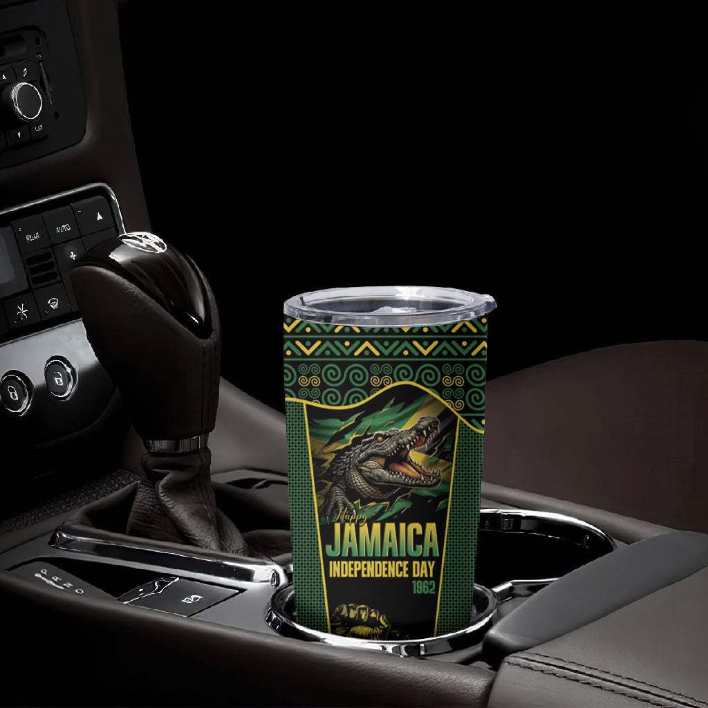 Jamaica Independence Day Tumbler Cup Crocodile Broken Chain Freedom