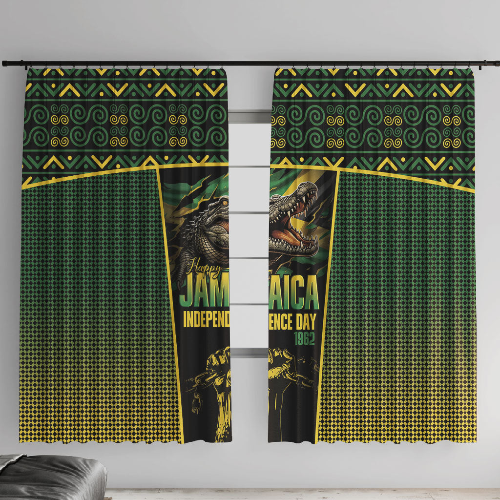 Jamaica Independence Day Window Curtain Crocodile Broken Chain Freedom